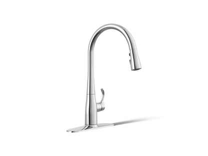 KOHLER K-596 Simplice Pull-down kitchen sink faucet with three-function sprayhead