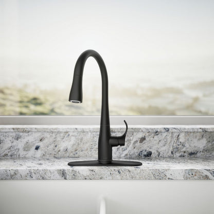 KOHLER K-597 Simplice Compact pull-down kitchen sink faucet with three-function sprayhead