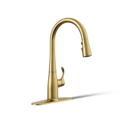 KOHLER K-597 Simplice Compact pull-down kitchen sink faucet with three-function sprayhead