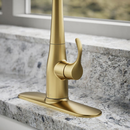 KOHLER K-597 Simplice Compact pull-down kitchen sink faucet with three-function sprayhead
