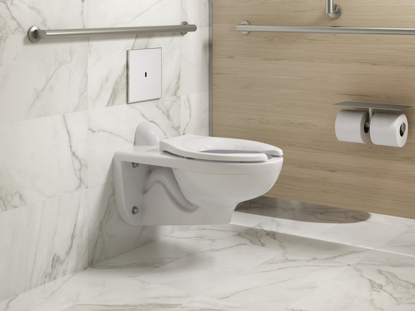 KOHLER K-61TB10S50-0WH Mach Flex Glass faceplate for concealed touchless toilet flushometer, dual-flush (1.1 / 1.28 gpf),...