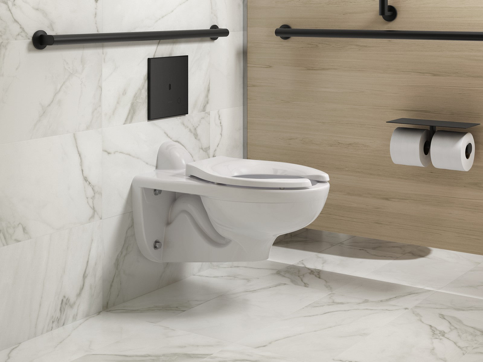 KOHLER K-61TB10S50-7BK Mach Flex Glass faceplate for concealed touchless toilet flushometer, dual-flush (1.1 / 1.28 gpf),...