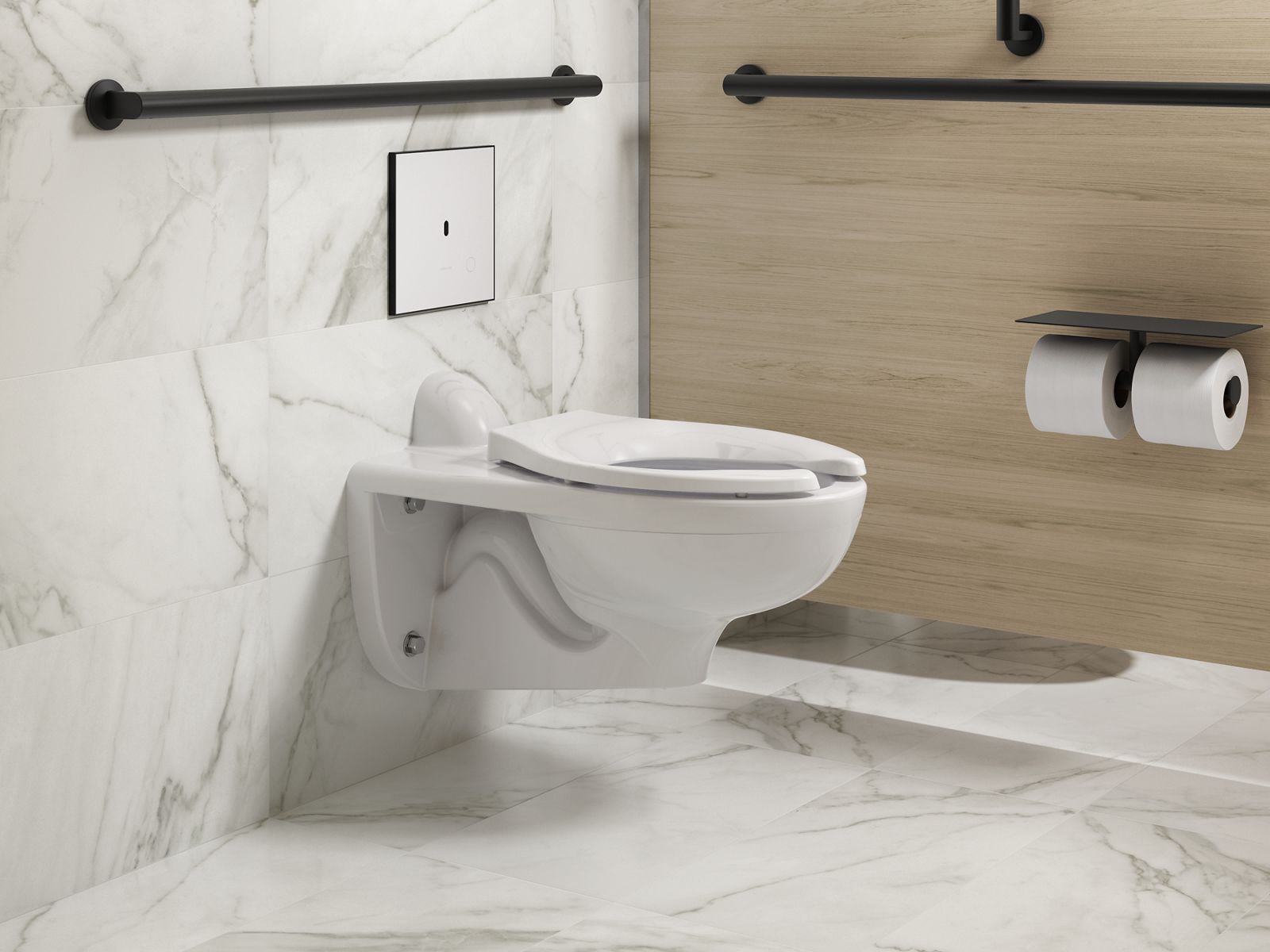 KOHLER K-61TB10T50-0WH Mach Flex Glass Faceplate for Concealed Touchless Toilet Flushometer, Dual-flush (1.0 / 1.6 GPF), Matt