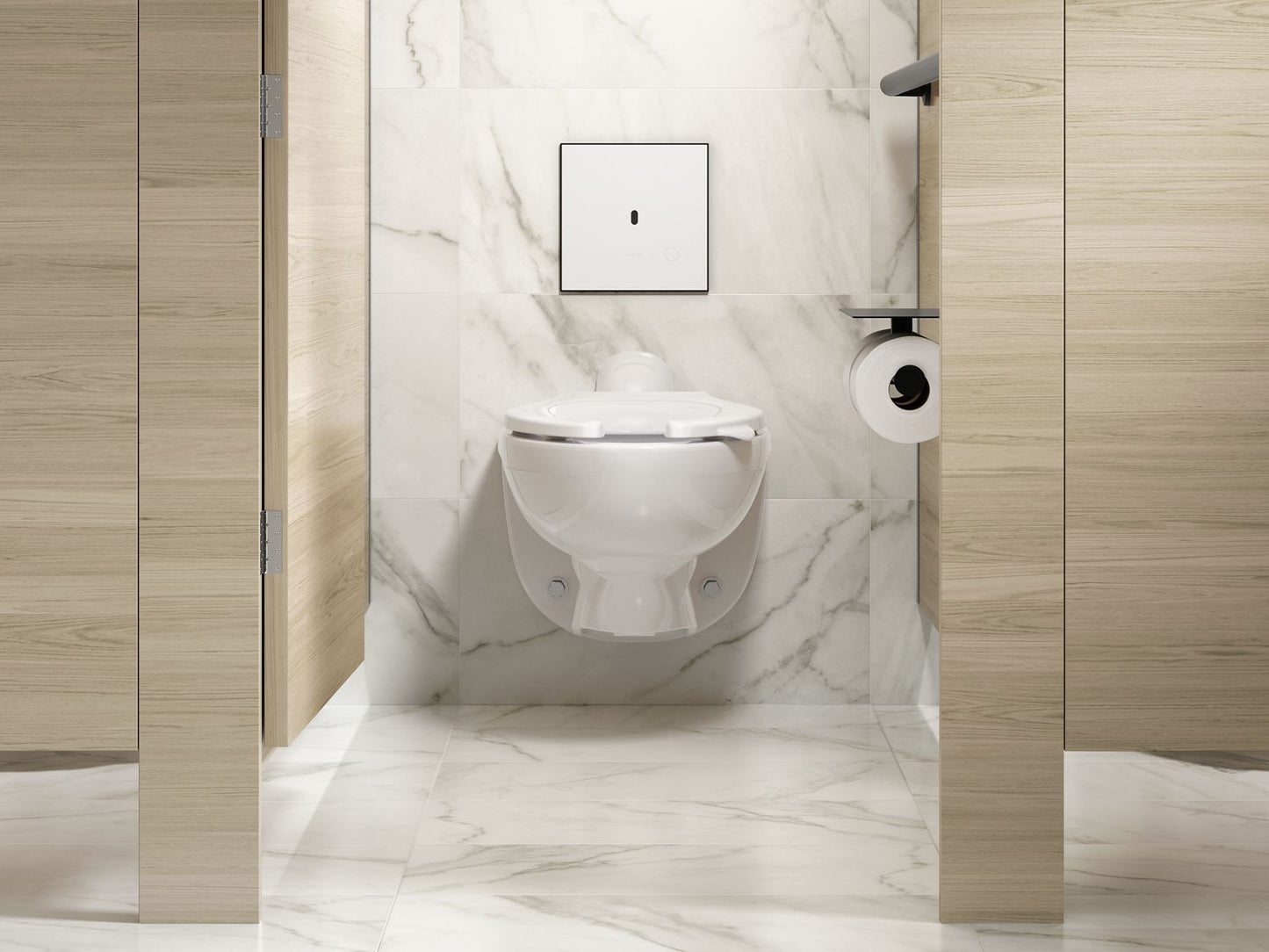 KOHLER K-61TB10T50-0WH Mach Flex Glass Faceplate for Concealed Touchless Toilet Flushometer, Dual-flush (1.0 / 1.6 GPF), Matt