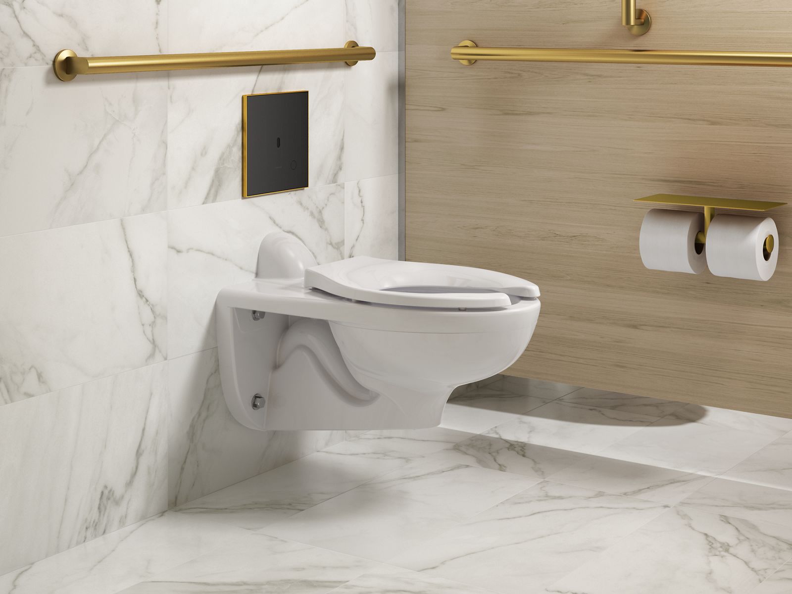 KOHLER K-61TB10T50-7BK Mach Flex Glass Faceplate for Concealed Touchless Toilet Flushometer, Dual-flush (1.0 / 1.6 GPF), Vibr