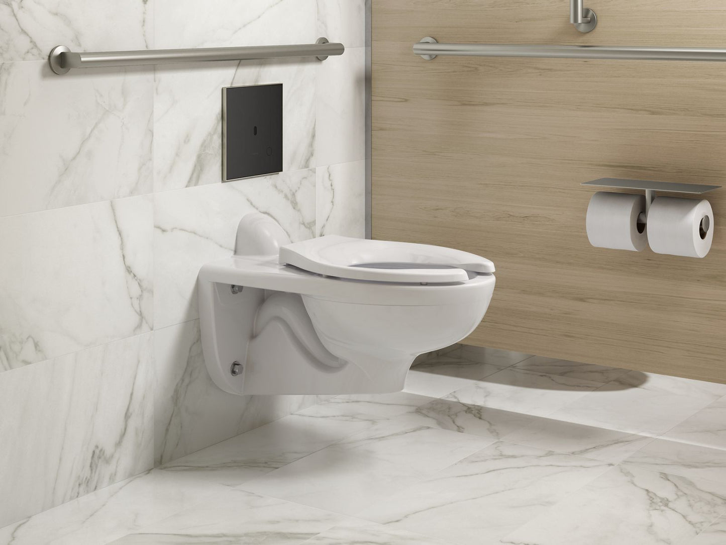 KOHLER K-61TB10T50-7BK Mach Flex Glass Faceplate for Concealed Touchless Toilet Flushometer, Dual-flush (1.0 / 1.6 GPF), Vibr