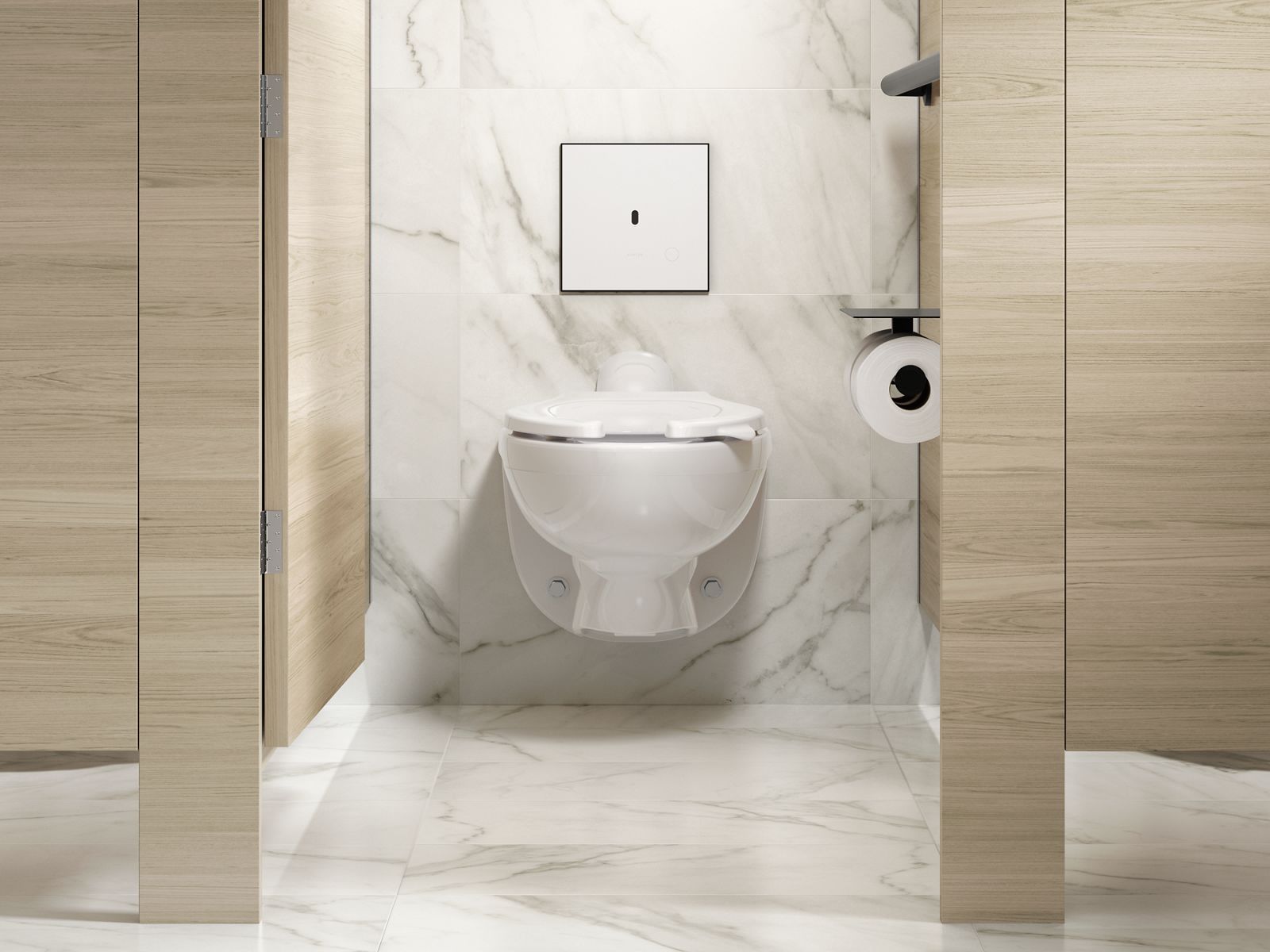 KOHLER K-61TB10U50-0WH Mach Flex Glass Faceplate for Concealed Touchless Toilet Flushometer, Dual-flush (1.1 / 1.6 GPF), Matt