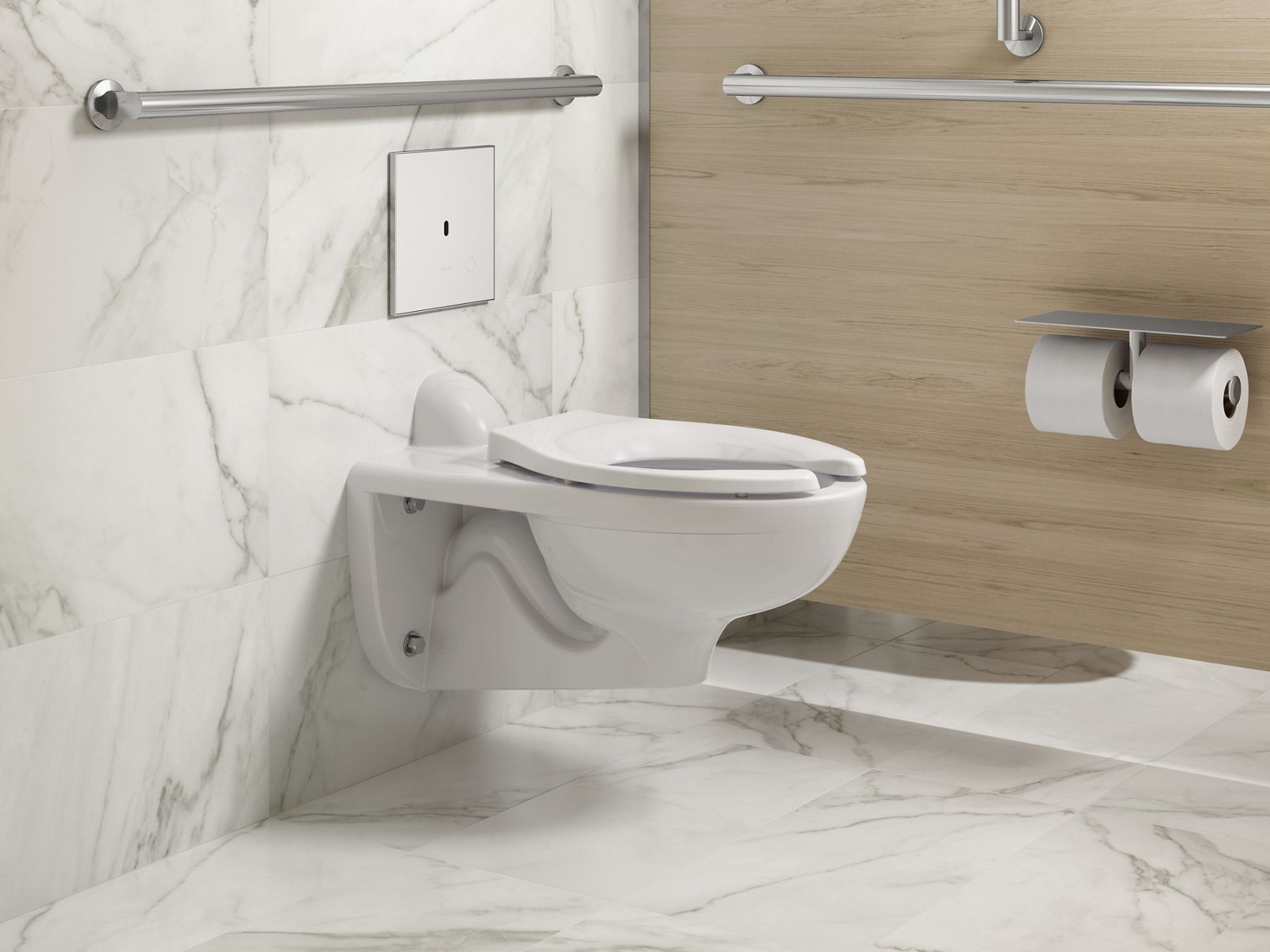 KOHLER K-61TB10U50-0WH Mach Flex Glass Faceplate for Concealed Touchless Toilet Flushometer, Dual-flush (1.1 / 1.6 GPF), Poli