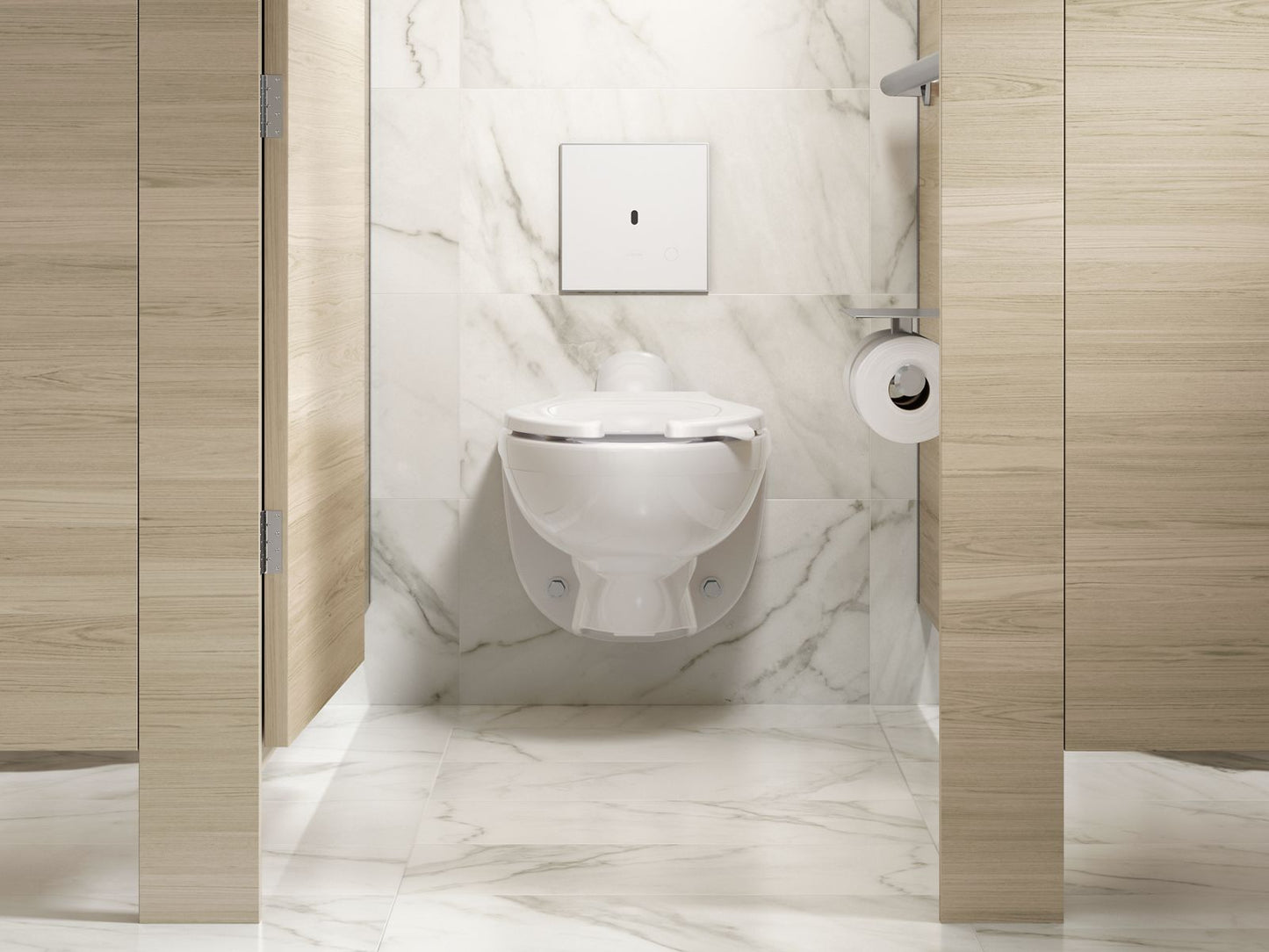 KOHLER K-61TB10U50-0WH Mach Flex Glass Faceplate for Concealed Touchless Toilet Flushometer, Dual-flush (1.1 / 1.6 GPF), Poli