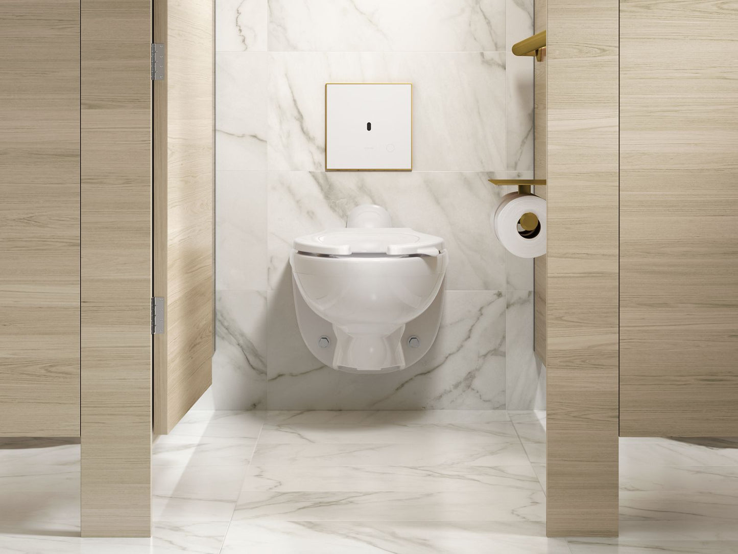 KOHLER K-61TB10U50-0WH Mach Flex Glass Faceplate for Concealed Touchless Toilet Flushometer, Dual-flush (1.1 / 1.6 GPF), Vibr