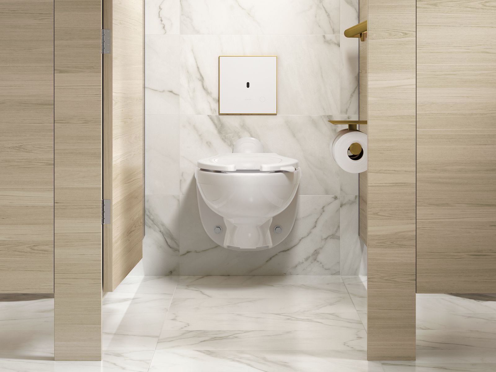 KOHLER K-61TB10U50-0WH Mach Flex Glass Faceplate for Concealed Touchless Toilet Flushometer, Dual-flush (1.1 / 1.6 GPF), Vibr