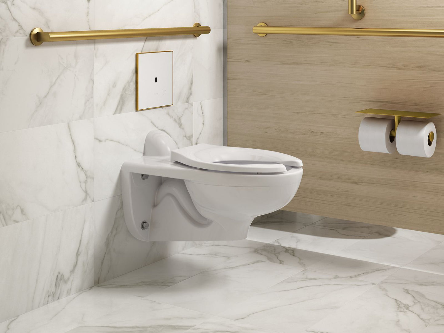KOHLER K-61TB10U50-0WH Mach Flex Glass Faceplate for Concealed Touchless Toilet Flushometer, Dual-flush (1.1 / 1.6 GPF), Vibr