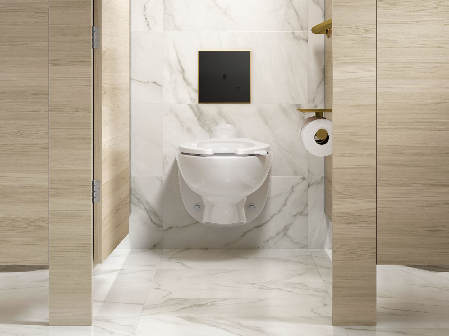 KOHLER K-61TB10U50-7BK Mach Flex Glass Faceplate for Concealed Touchless Toilet Flushometer, Dual-flush (1.1 / 1.6 GPF), Vibr
