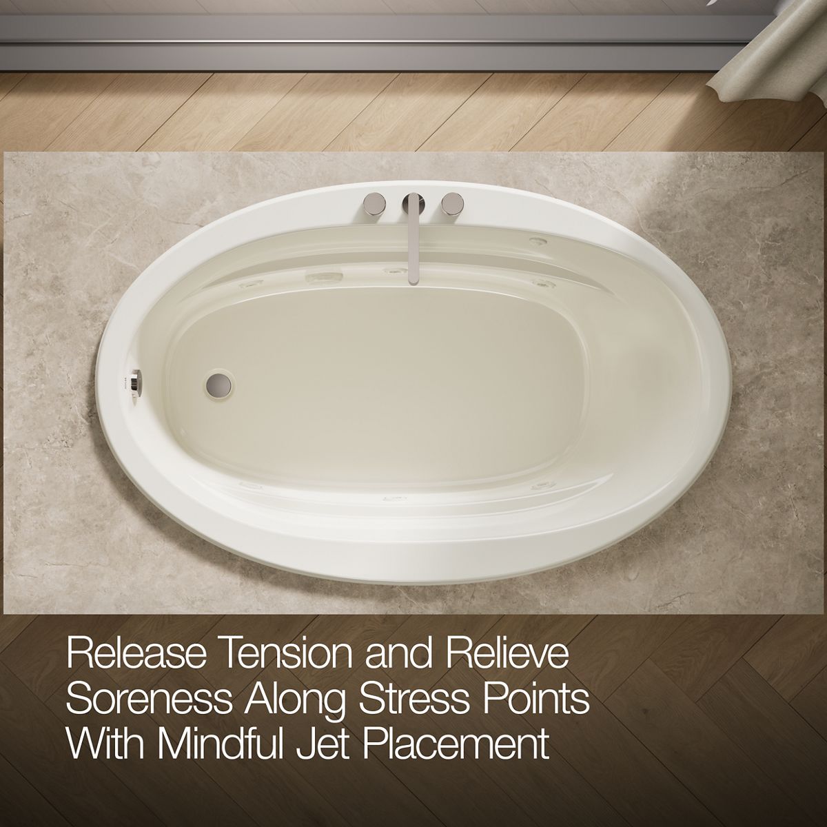 KOHLER K-6347 Sunward 66" x 42" drop-in whirlpool