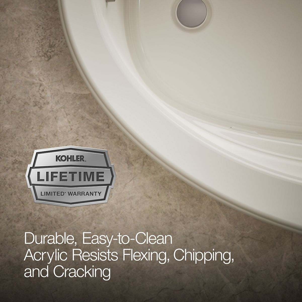 KOHLER K-6347 Sunward 66" x 42" drop-in whirlpool