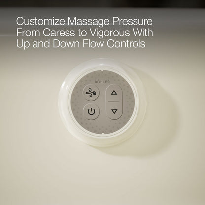 KOHLER K-6347-GHW Sunward 66" x 42" drop-in Heated BubbleMassage air bath with Bask heated surface
