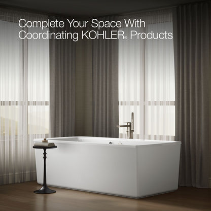 KOHLER K-6366-W1 Stargaze 72" x 36" freestanding bath with Bask heated surface and straight shroud