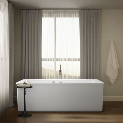 KOHLER K-6366-W1 Stargaze 72" x 36" freestanding bath with Bask heated surface and straight shroud