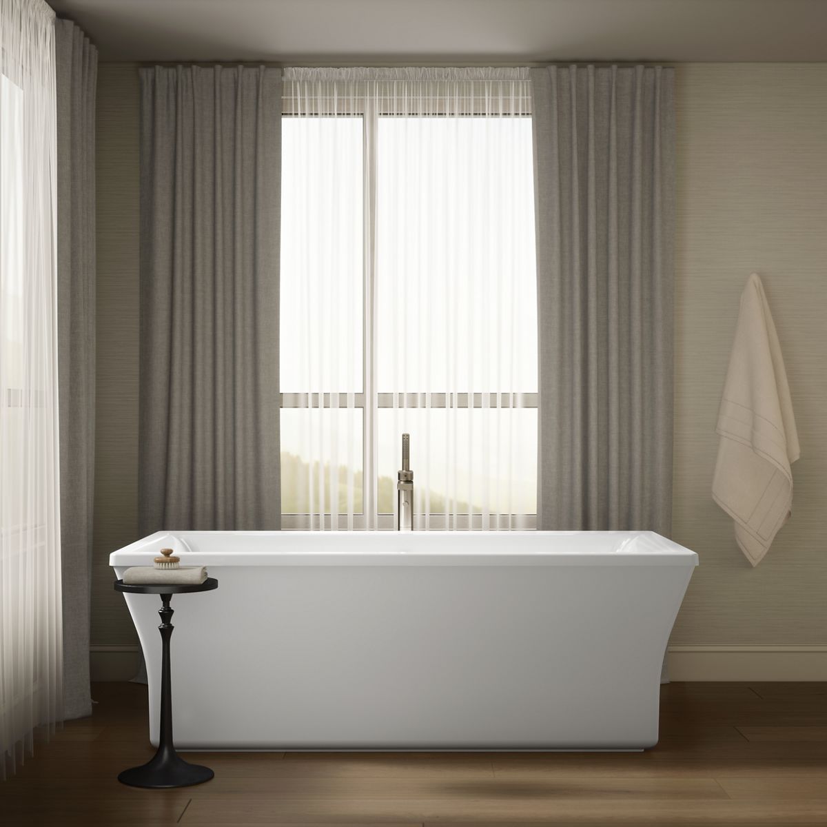 KOHLER K-6367 Stargaze 72" x 36" freestanding bath with fluted shroud