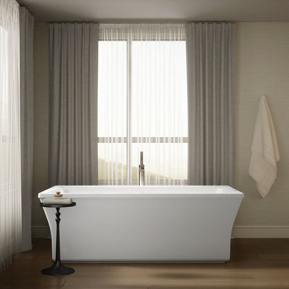 KOHLER K-6367-W1 Stargaze 72" x 36-1/4" freestanding bath with Bask heated surface and fluted shroud