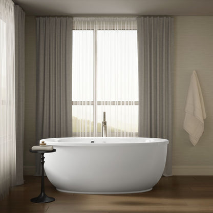 KOHLER K-6369-W1 Sunstruck 65-1/2" x 35-1/2" oval freestanding bath with Bask heated surface and fluted shroud