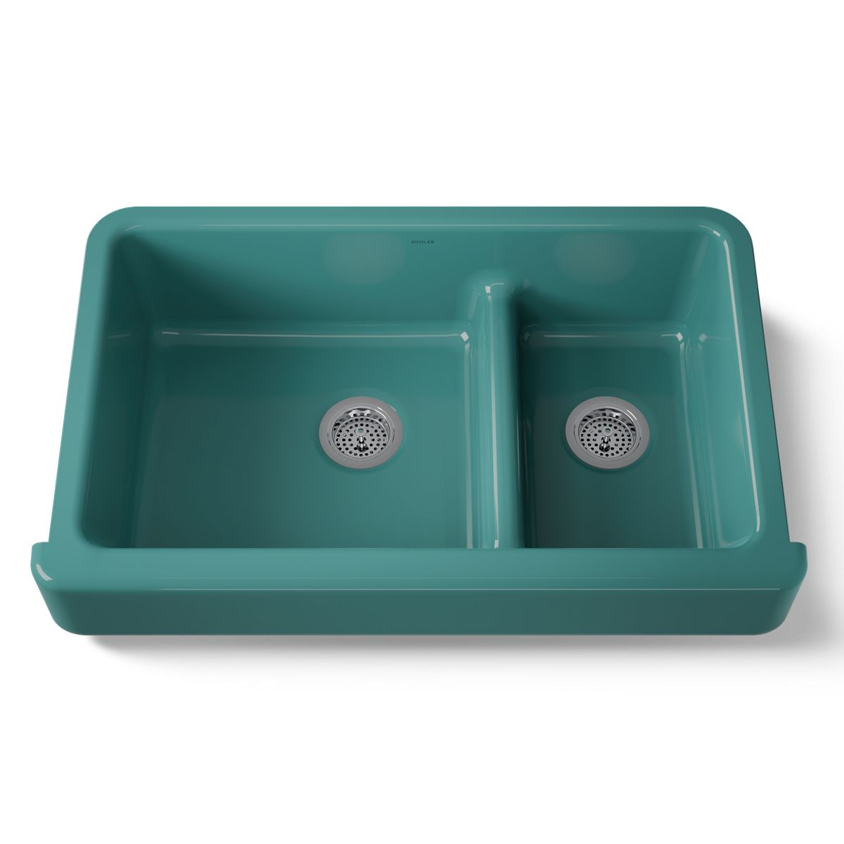 KOHLER K-6426 Whitehaven Smart Divide 35-1/2" undermount double-bowl farmhouse kitchen sink with short apron
