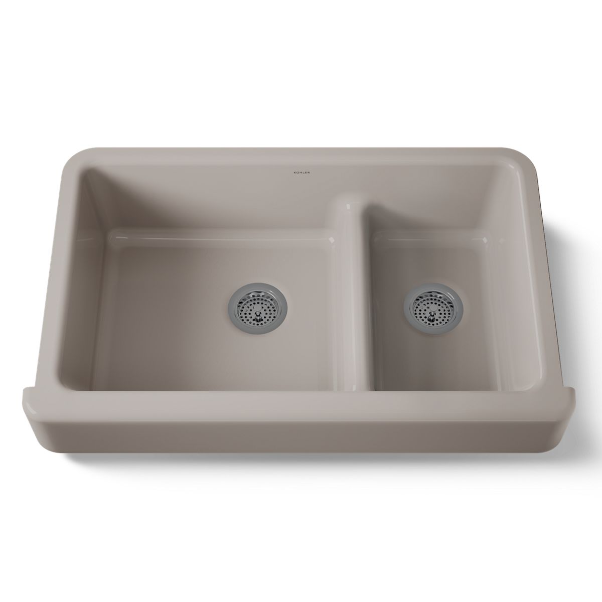 KOHLER K-6426 Whitehaven Smart Divide 35-1/2" undermount double-bowl farmhouse kitchen sink with short apron