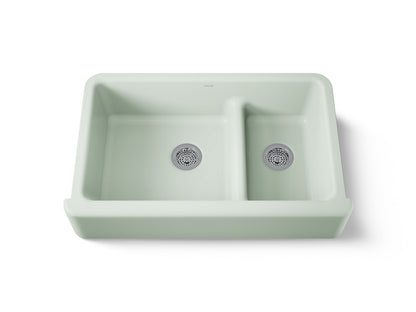 KOHLER K-6427 Whitehaven Smart Divide 35-3/4" undermount double-bowl farmhouse kitchen sink