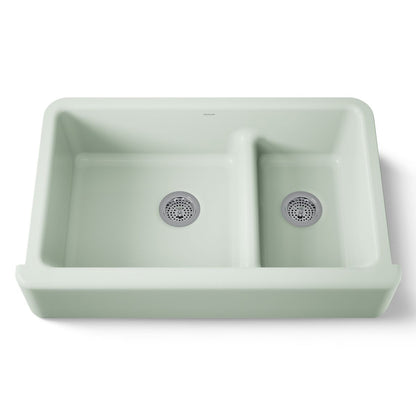 KOHLER K-6427 Whitehaven Smart Divide 35-3/4" undermount double-bowl farmhouse kitchen sink