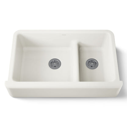 KOHLER K-6427 Whitehaven Smart Divide 35-3/4" undermount double-bowl farmhouse kitchen sink