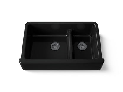 KOHLER K-6427 Whitehaven Smart Divide 35-3/4" undermount double-bowl farmhouse kitchen sink