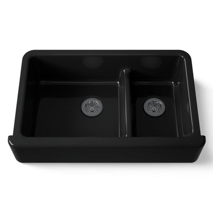 KOHLER K-6427 Whitehaven Smart Divide 35-3/4" undermount double-bowl farmhouse kitchen sink