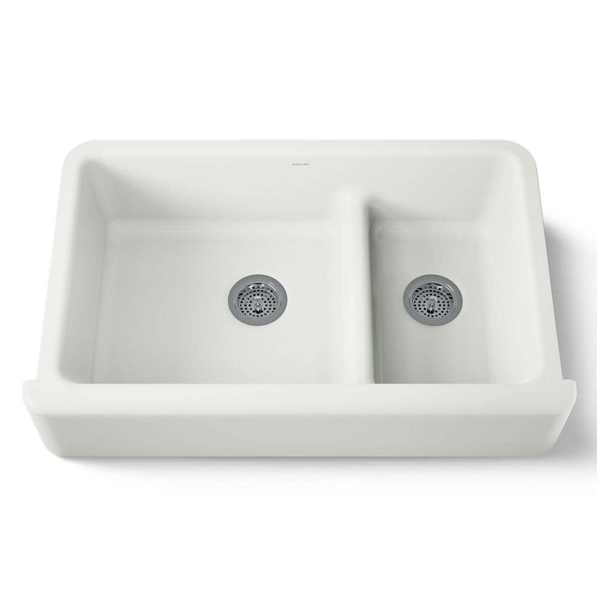KOHLER K-6427 Whitehaven Smart Divide 35-3/4" undermount double-bowl farmhouse kitchen sink