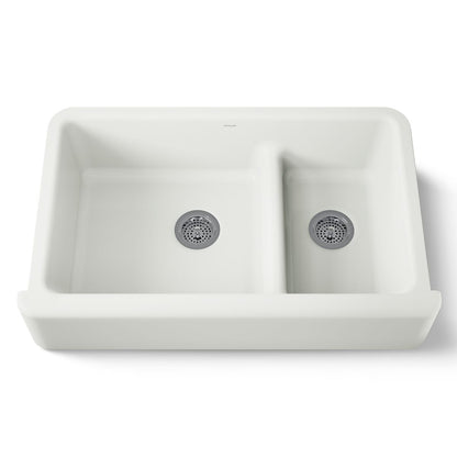 KOHLER K-6427 Whitehaven Smart Divide 35-3/4" undermount double-bowl farmhouse kitchen sink