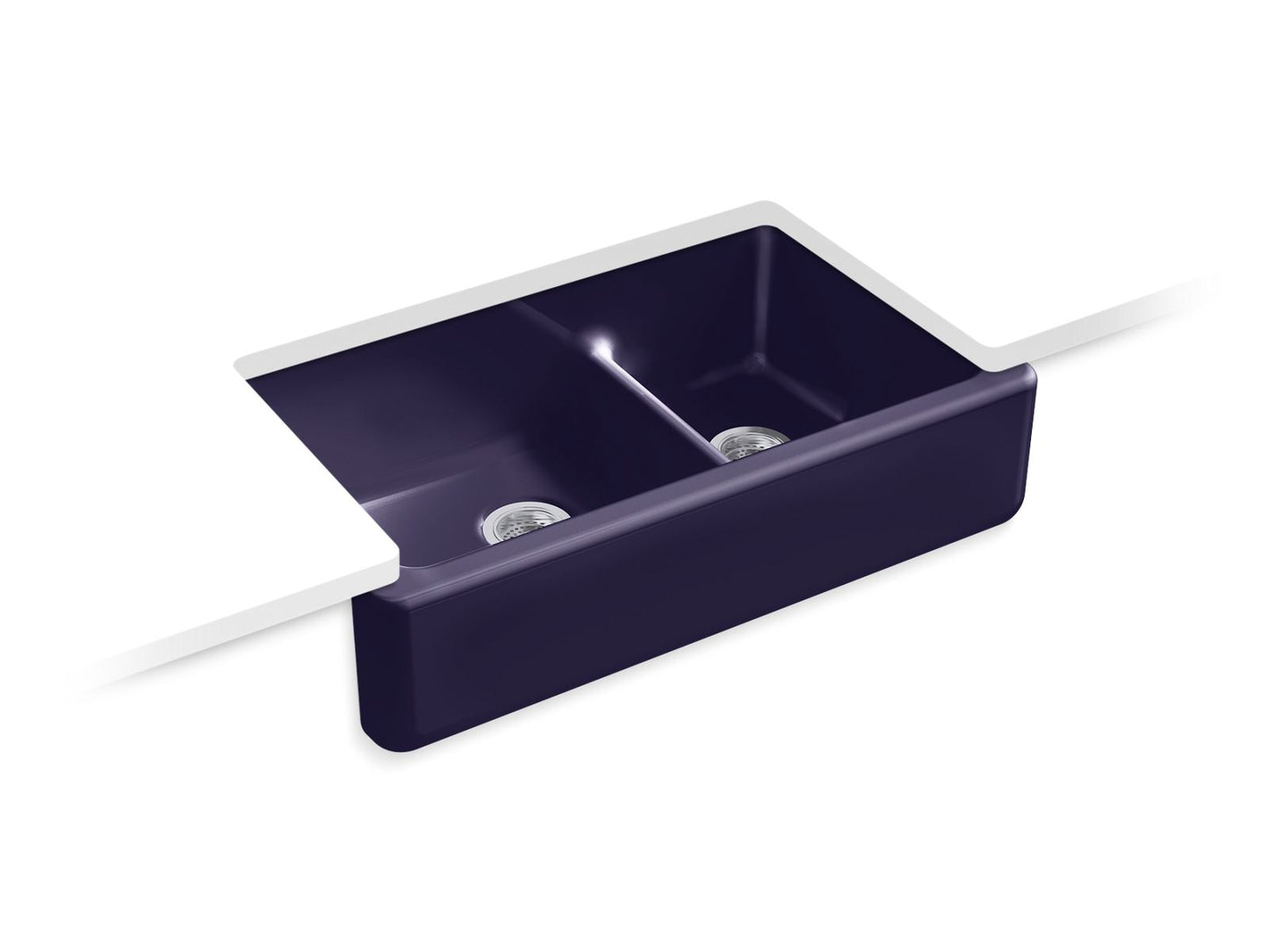 KOHLER K-6427 Whitehaven Smart Divide 35-3/4" undermount double-bowl farmhouse kitchen sink