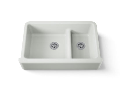 KOHLER K-6427 Whitehaven Smart Divide 35-3/4" undermount double-bowl farmhouse kitchen sink