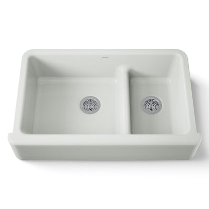 KOHLER K-6427 Whitehaven Smart Divide 35-3/4" undermount double-bowl farmhouse kitchen sink