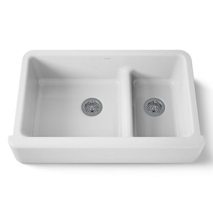 KOHLER K-6427 Whitehaven Smart Divide 35-3/4" undermount double-bowl farmhouse kitchen sink