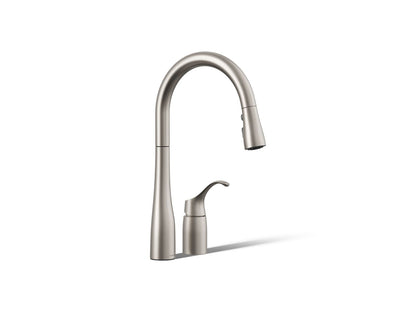 KOHLER K-647 Simplice Pull-down kitchen sink faucet with three-function sprayhead