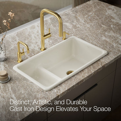 KOHLER K-6625 Iron/Tones Smart Divide 33" top-/undermount double-bowl kitchen sink