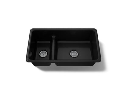 KOHLER K-6625 Iron/Tones Smart Divide 33" top-/undermount double-bowl kitchen sink