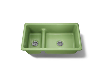 KOHLER K-6625 Iron/Tones Smart Divide 33" top-/undermount double-bowl kitchen sink