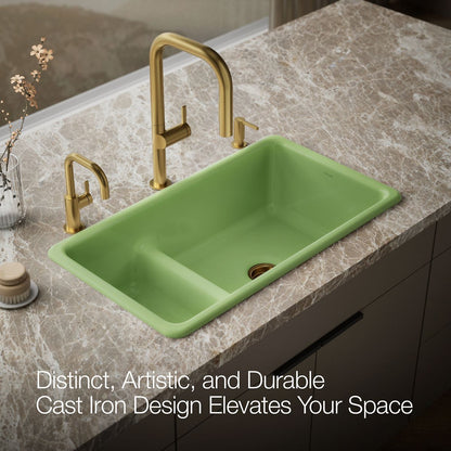 KOHLER K-6625 Iron/Tones Smart Divide 33" top-/undermount double-bowl kitchen sink