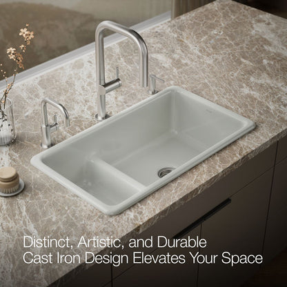 KOHLER K-6625 Iron/Tones Smart Divide 33" top-/undermount double-bowl kitchen sink