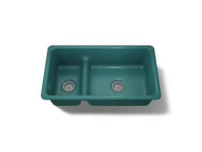 KOHLER K-6625 Iron/Tones Smart Divide 33" top-/undermount double-bowl kitchen sink