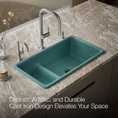 KOHLER K-6625 Iron/Tones Smart Divide 33" top-/undermount double-bowl kitchen sink