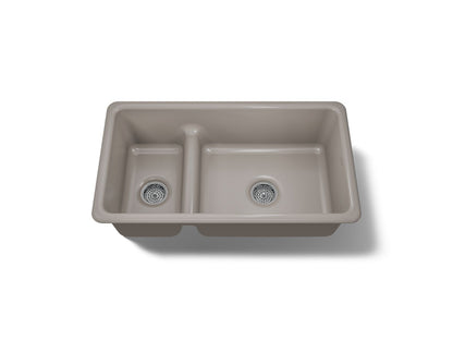 KOHLER K-6625 Iron/Tones Smart Divide 33" top-/undermount double-bowl kitchen sink