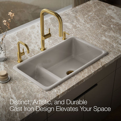 KOHLER K-6625 Iron/Tones Smart Divide 33" top-/undermount double-bowl kitchen sink