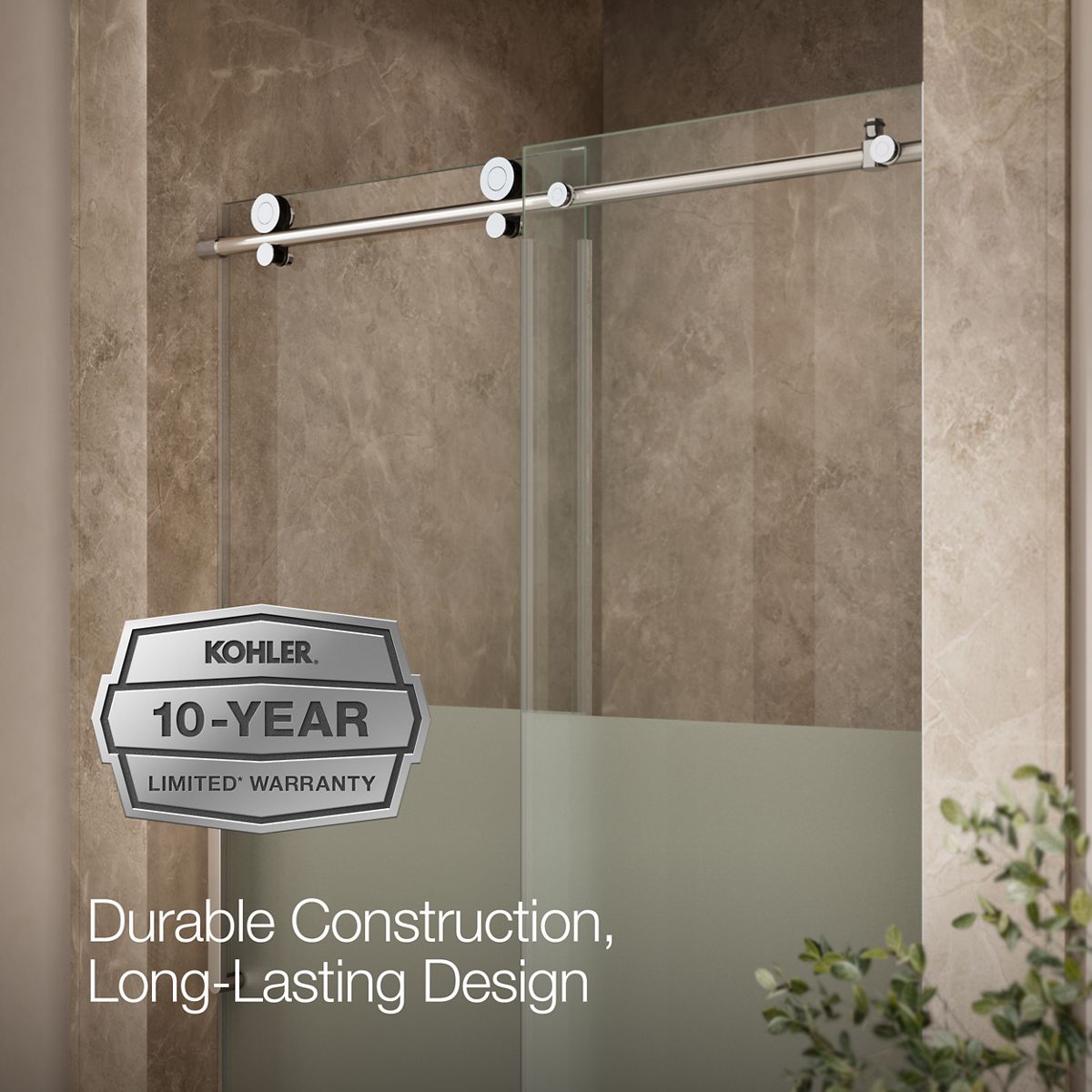 KOHLER K-701695-G81 Composed 78" H sliding shower door with 3/8"-thick glass