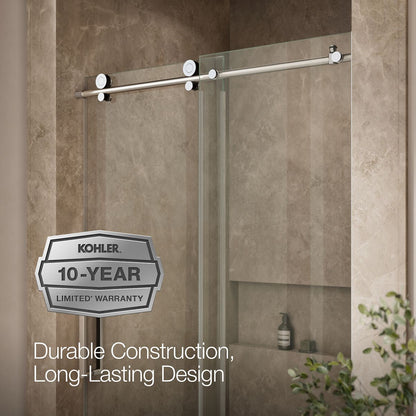 KOHLER K-701695-L Composed Sliding shower door, 78" H x 44-1/8 - 47-7/8" W, with 3/8" thick Crystal Clear glass
